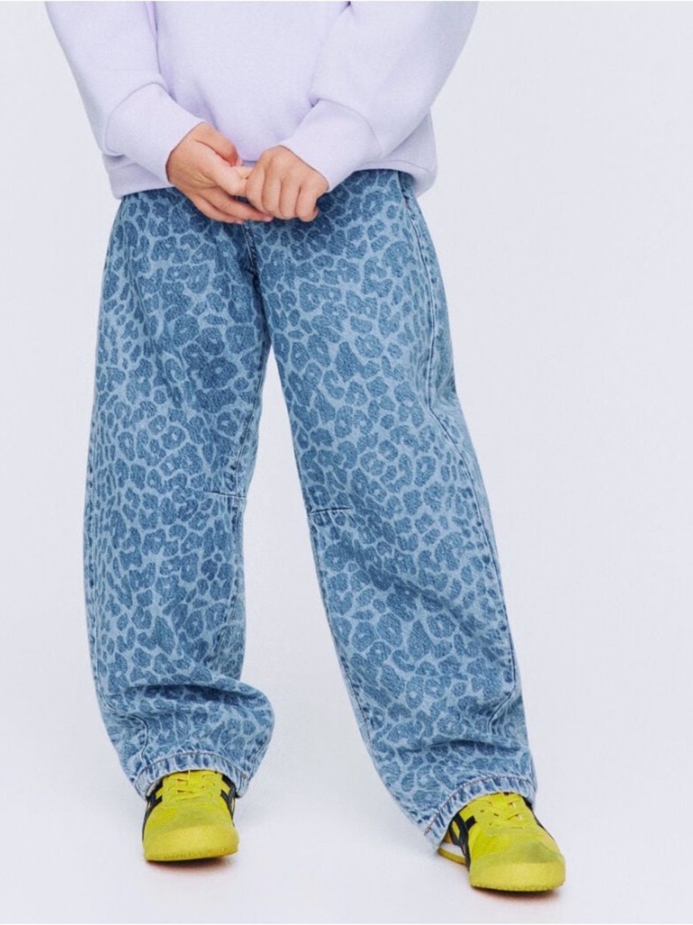 Cotton On Light Blue Leopard Print Kids Jeans